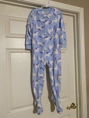 Carter's Blue/Purple Unicorn Footed One-Piece Pajama